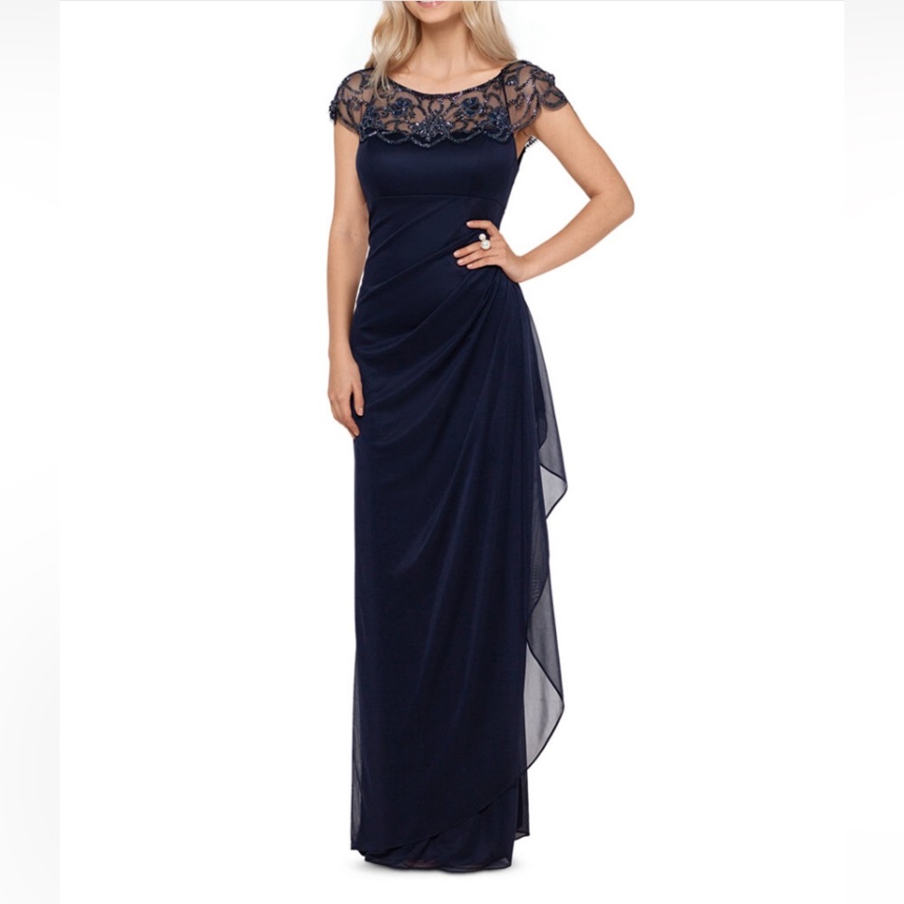 XSCAPE | Full length embellished neck gown | Size 8